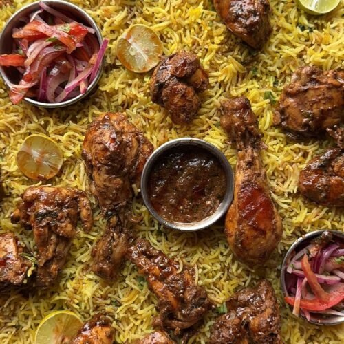 Persian inspired chicken and turmeric rice